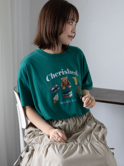 フォトプリントTシャツ（オフホワイト/グリーン/ネイビー）｜ehka sopo（エヘカソポ）通販