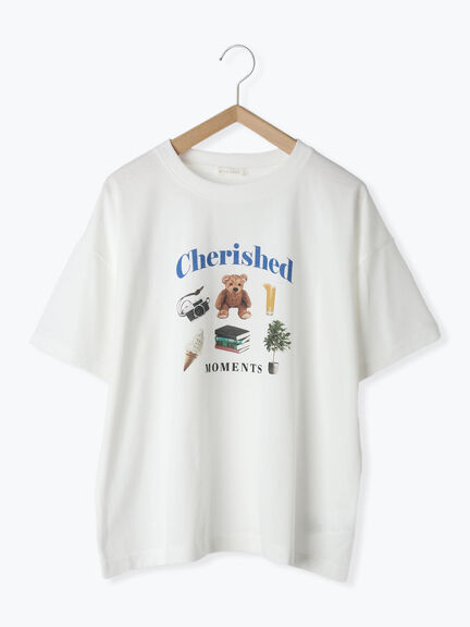 フォトプリントTシャツ（オフホワイト/グリーン/ネイビー）｜ehka sopo（エヘカソポ）通販