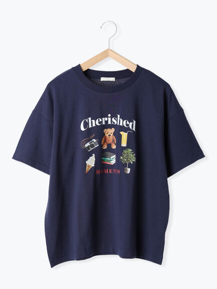 フォトプリントTシャツ（オフホワイト/グリーン/ネイビー）｜ehka sopo（エヘカソポ）通販