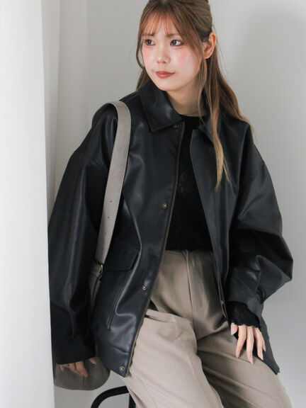 ëpa エパ　ボア襟　エコレザー　ジャケット ëpa エパ ボア襟 エコレザー ジャケット 【公式通販】