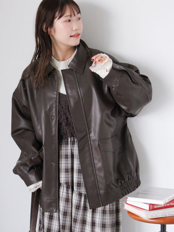 エコレザージャケット（ブラウン）｜ehka sopo（エヘカソポ）通販
