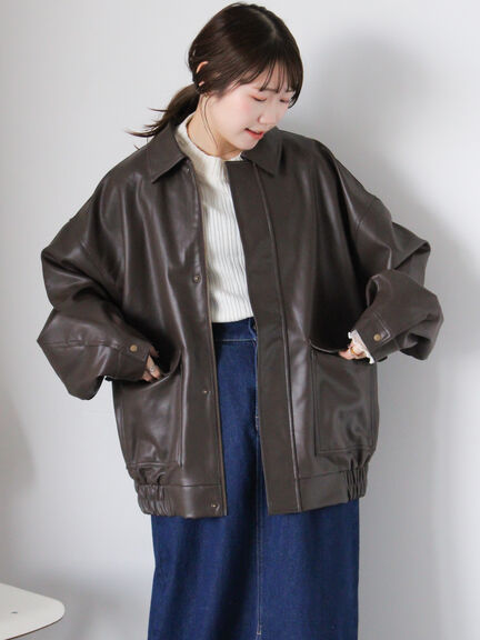 エコレザージャケット（ブラック/モカ/ブラウン）｜ehka sopo（エヘカソポ）通販