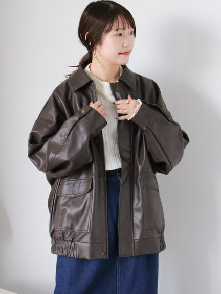 エコレザージャケット（ブラック/モカ/ブラウン）｜ehka sopo（エヘカソポ）通販