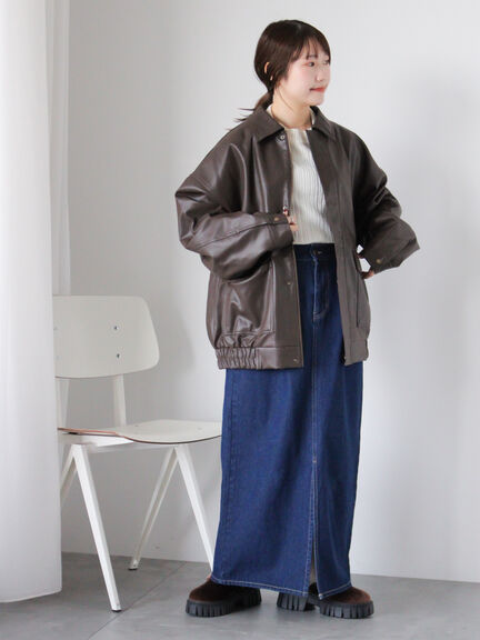 エコレザージャケット（ブラック/モカ/ブラウン）｜ehka sopo（エヘカソポ）通販