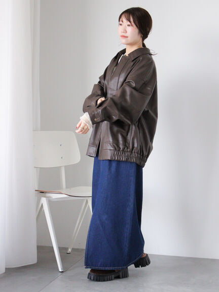 エコレザージャケット（ブラック/モカ/ブラウン）｜ehka sopo（エヘカソポ）通販