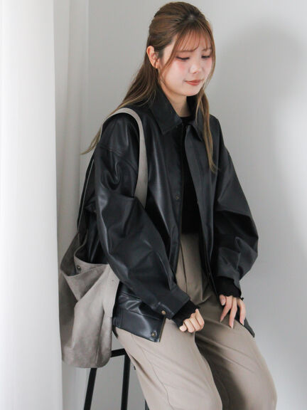 エコレザージャケット（ブラック/モカ/ブラウン）｜ehka sopo（エヘカソポ）通販