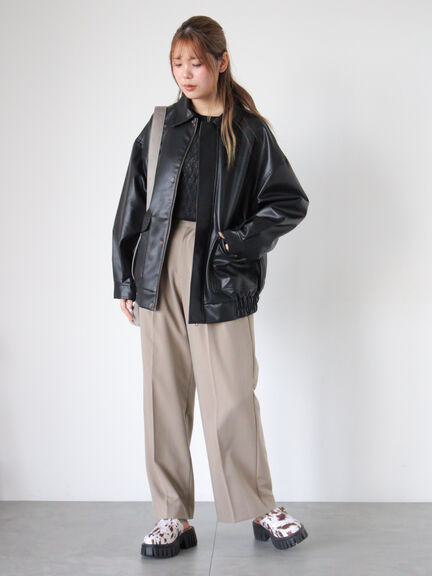 エコレザージャケット（ブラック/モカ/ブラウン）｜ehka sopo（エヘカソポ）通販