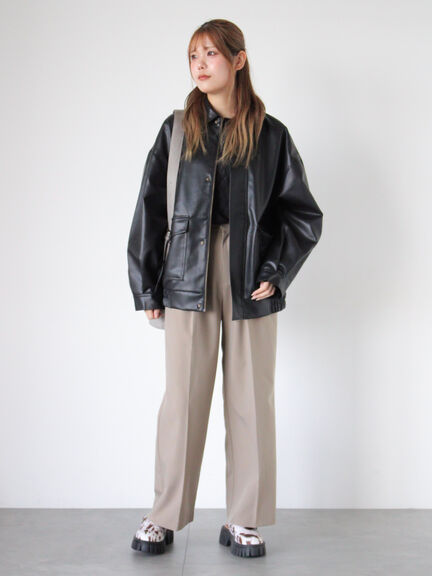 エコレザージャケット（ブラック/モカ/ブラウン）｜ehka sopo（エヘカソポ）通販