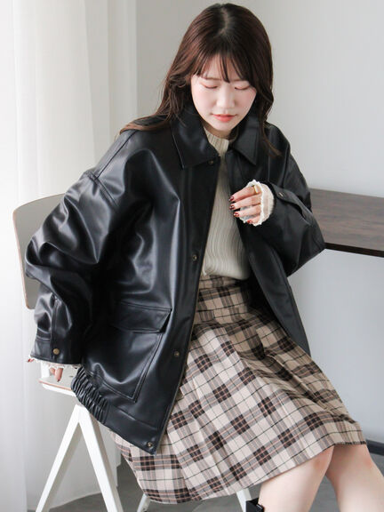 エコレザージャケット（ブラック/モカ/ブラウン）｜ehka sopo（エヘカソポ）通販