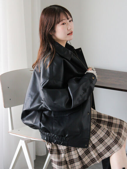 エコレザージャケット（ブラック/モカ/ブラウン）｜ehka sopo（エヘカソポ）通販