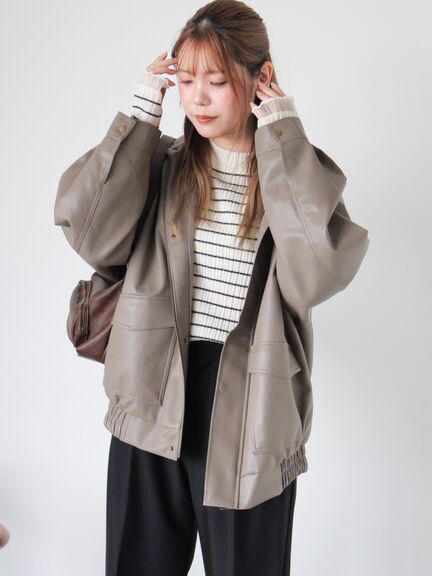 エコレザージャケット（ブラック/モカ/ブラウン）｜ehka sopo（エヘカソポ）通販