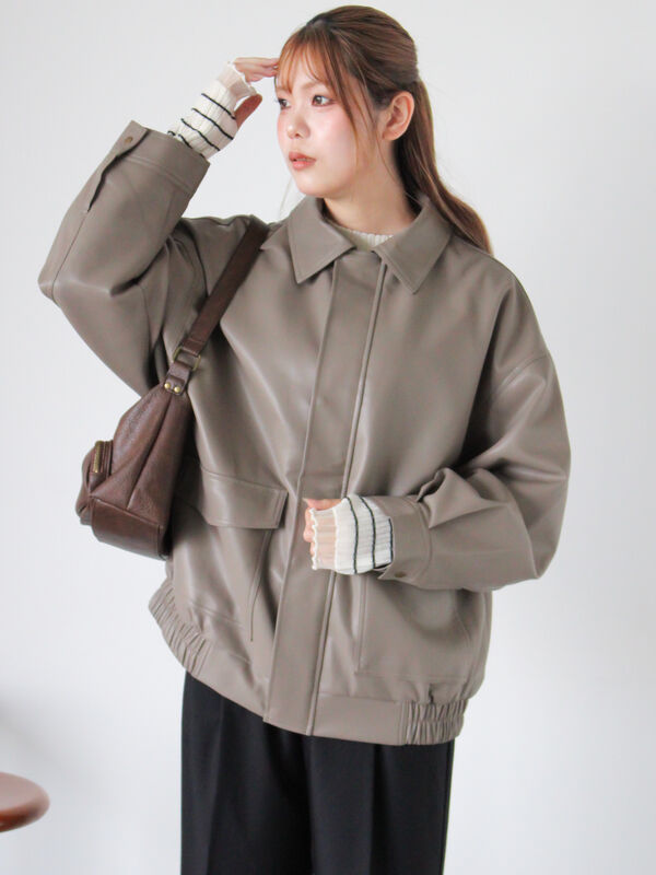 セール】 エコレザージャケット（ブラック/モカ/ブラウン/アウター