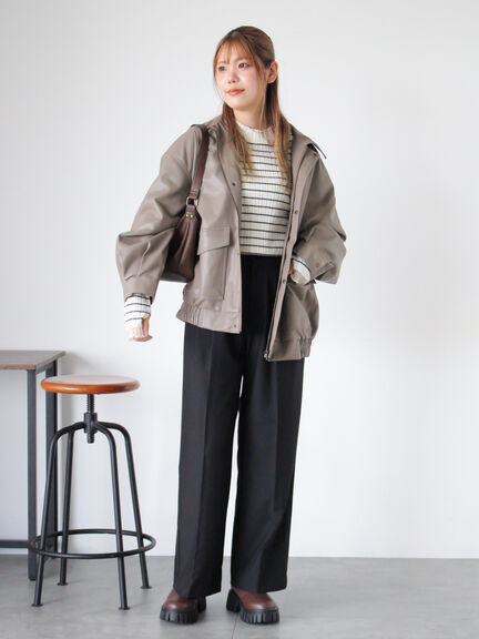 エコレザージャケット（ブラック/モカ/ブラウン）｜ehka sopo（エヘカソポ）通販