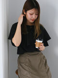 シワ加工ケープカラーブラウス（ブラック）｜ehka sopo（エヘカソポ）通販
