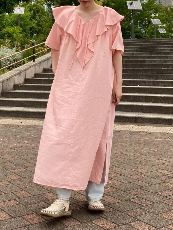 新品 EPOCA エポカ ラッフルフリル ドレス ドレープ ワンピース 38 セール】 ココテック タフタコンビニットドレス （ロング・マキシ丈
