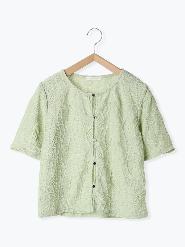 am10ALEXACHUNG シアーフラワーニットカーディガン グリーン アメリカンホリック AMERICAN HOLIC バイカラーシアーニット