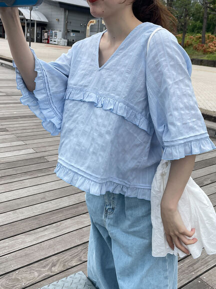 トップス Kitty frill blouse ANDMARY】Kitty frill blouse