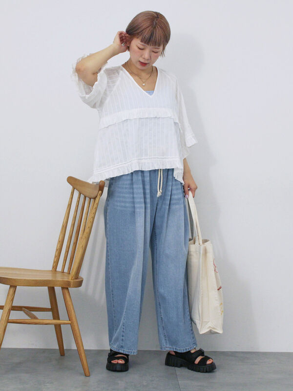 トップス akechan アロッタ Alotta オフショル風レースデザイントップス