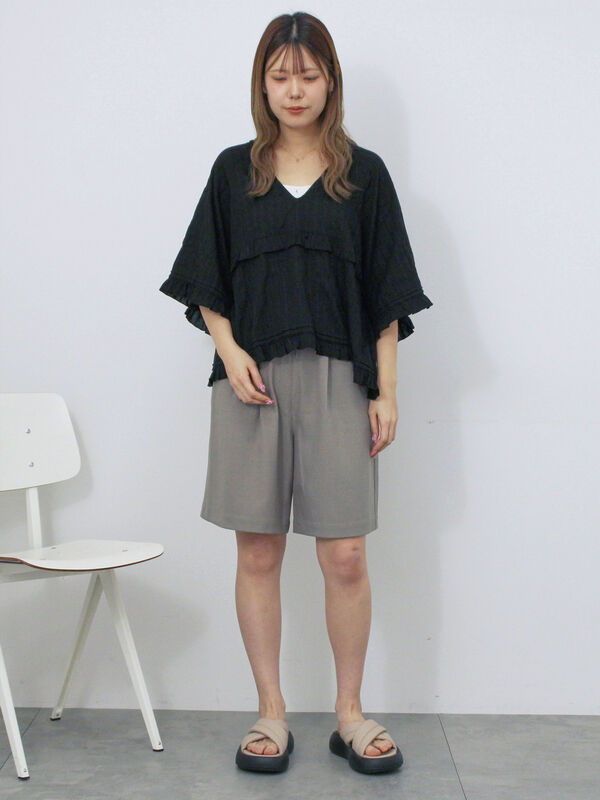 p129.13 evisu donna 日本製　迷彩柄　シャツ　フリルブラウス p129.13 evisu donna 日本製 迷彩柄 シャツ フリルブラウス