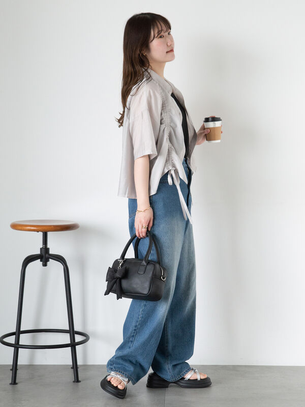 たんぽぽ様 セール】 ドロストシャツ（グレー/ピンク/サックスブルー/キナリ