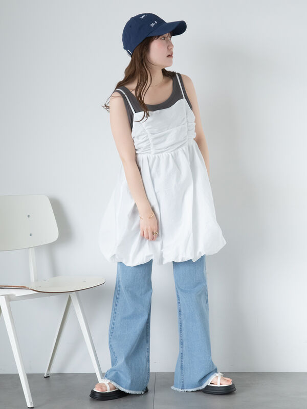 ミストレアス　バルーンミニワンピース オレンジバルーンミニワンピース | DRESS | OBLI
