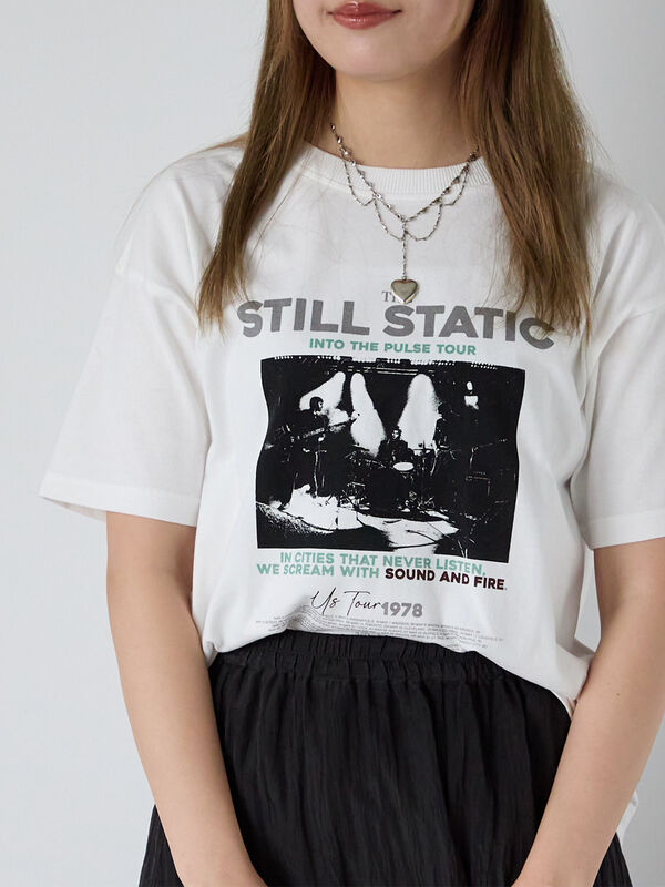 バンドプリントTシャツ（オフホワイト/チャコールグレー/グリーン/ブルー）｜ehka sopo（エヘカソポ）通販