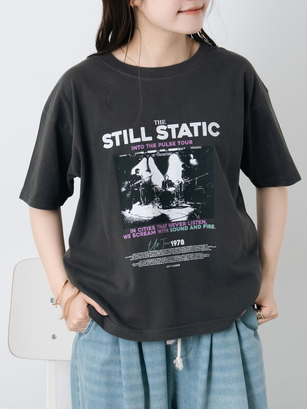 バンドプリントTシャツ（チャコールグレー）｜ehka sopo（エヘカソポ）通販