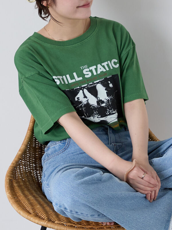 バンドプリントTシャツ（グリーン）｜ehka sopo（エヘカソポ）通販