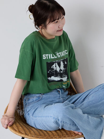 バンドプリントTシャツ（オフホワイト/チャコールグレー/グリーン/ブルー）｜ehka sopo（エヘカソポ）通販