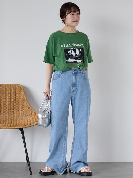 バンドプリントTシャツ（オフホワイト/チャコールグレー/グリーン/ブルー）｜ehka sopo（エヘカソポ）通販