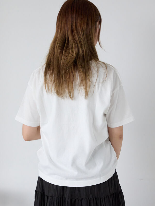 セール】 バンドプリントTシャツ（オフホワイト/チャコールグレー