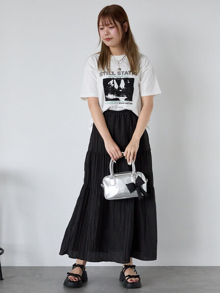 バンドプリントTシャツ（オフホワイト/チャコールグレー/グリーン/ブルー）｜ehka sopo（エヘカソポ）通販
