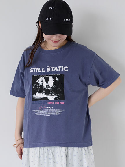バンドプリントTシャツ（オフホワイト/チャコールグレー/グリーン/ブルー）｜ehka sopo（エヘカソポ）通販