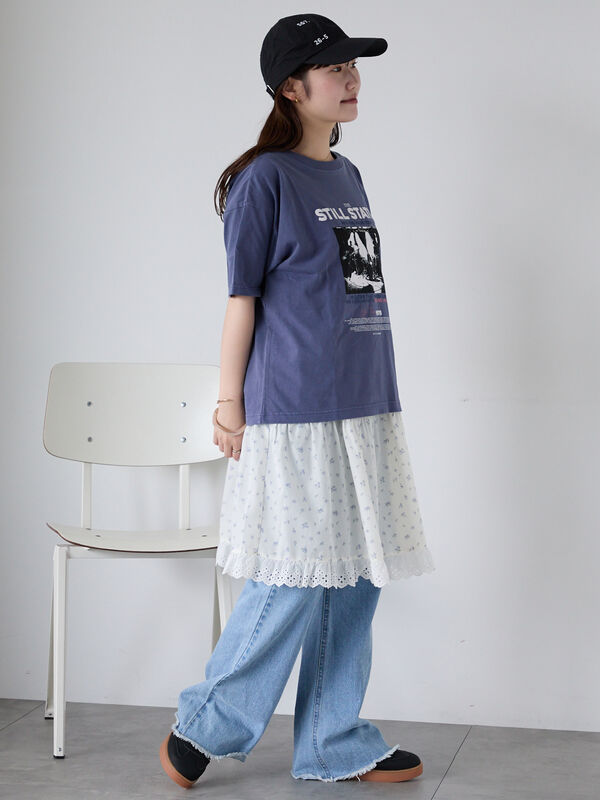 セール】 バンドプリントTシャツ（オフホワイト/チャコールグレー