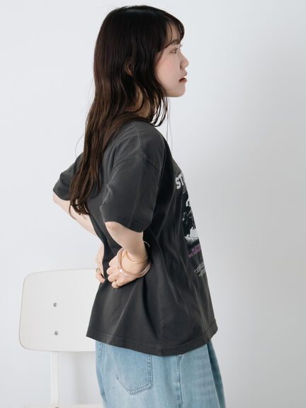 バンドプリントTシャツ（オフホワイト/チャコールグレー/グリーン/ブルー）｜ehka sopo（エヘカソポ）通販