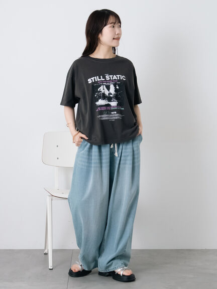 バンドプリントTシャツ（オフホワイト/チャコールグレー/グリーン/ブルー）｜ehka sopo（エヘカソポ）通販