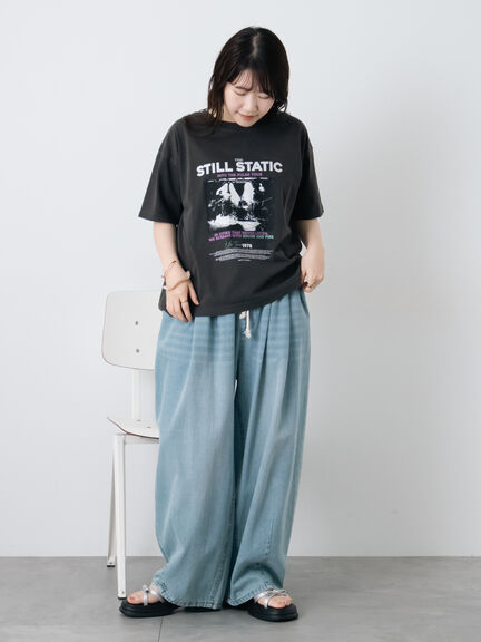 バンドプリントTシャツ（オフホワイト/チャコールグレー/グリーン/ブルー）｜ehka sopo（エヘカソポ）通販