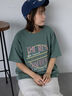 ロゴプリントオーバーサイズTシャツ（オフホワイト/チャコールグレー/ミント/サックスブルー）｜ehka sopo（エヘカソポ）通販