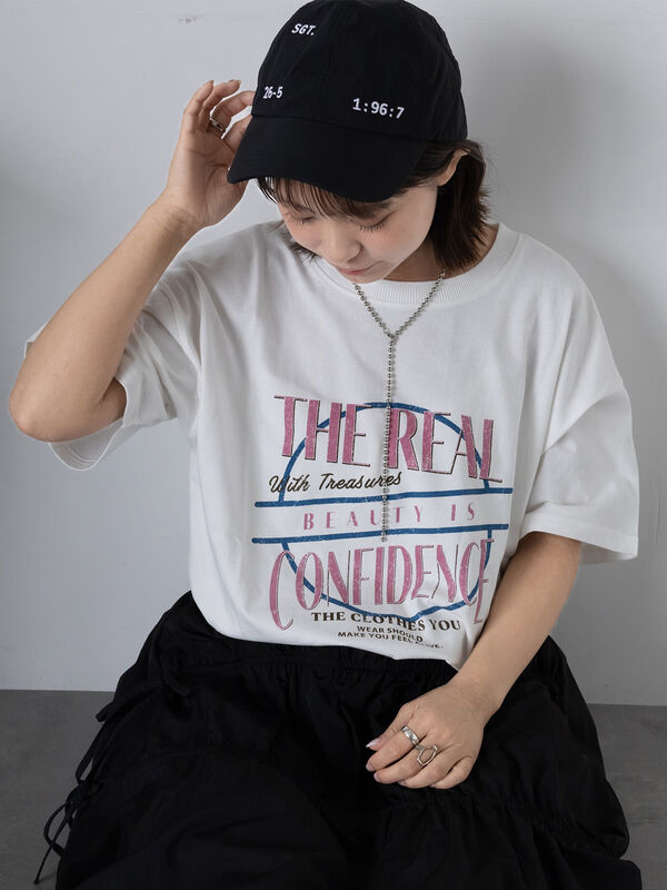 ロゴプリントオーバーサイズTシャツ（オフホワイト）｜ehka sopo（エヘカソポ）通販