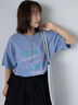 ロゴプリントオーバーサイズTシャツ（サックスブルー）｜ehka sopo（エヘカソポ）通販