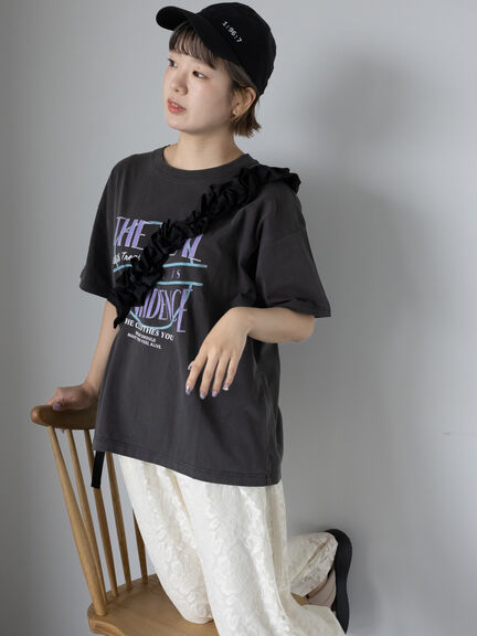 ロゴプリントオーバーサイズTシャツ（オフホワイト/チャコールグレー/ミント/サックスブルー）｜ehka sopo（エヘカソポ）通販