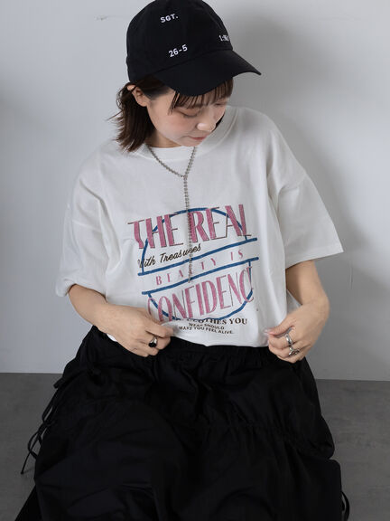 ロゴプリントオーバーサイズTシャツ（オフホワイト/チャコールグレー/ミント/サックスブルー）｜ehka sopo（エヘカソポ）通販