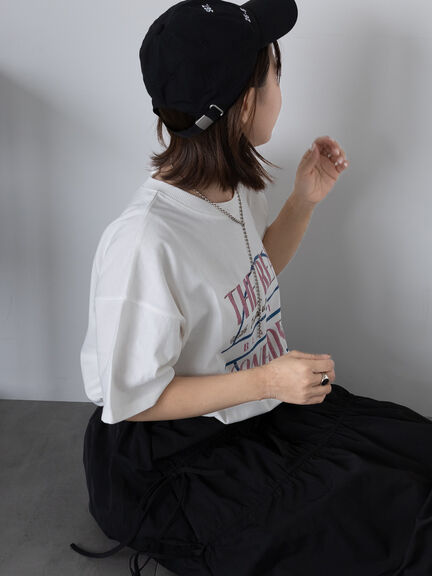 ロゴプリントオーバーサイズTシャツ（オフホワイト/チャコールグレー/ミント/サックスブルー）｜ehka sopo（エヘカソポ）通販