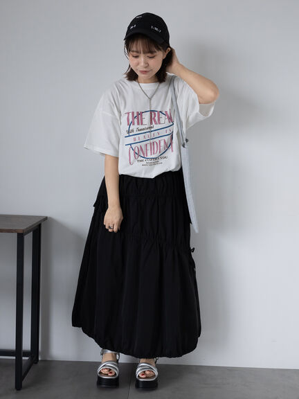 ロゴプリントオーバーサイズTシャツ（オフホワイト/チャコールグレー/ミント/サックスブルー）｜ehka sopo（エヘカソポ）通販