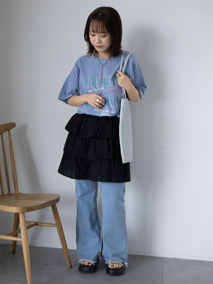 ロゴプリントオーバーサイズTシャツ（オフホワイト/チャコールグレー/ミント/サックスブルー）｜ehka sopo（エヘカソポ）通販