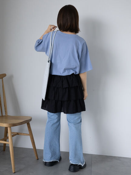 ロゴプリントオーバーサイズTシャツ（オフホワイト/チャコールグレー/ミント/サックスブルー）｜ehka sopo（エヘカソポ）通販