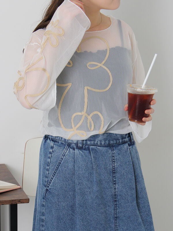 セール】 ◎コード刺繍シアープルオーバー（オフホワイト