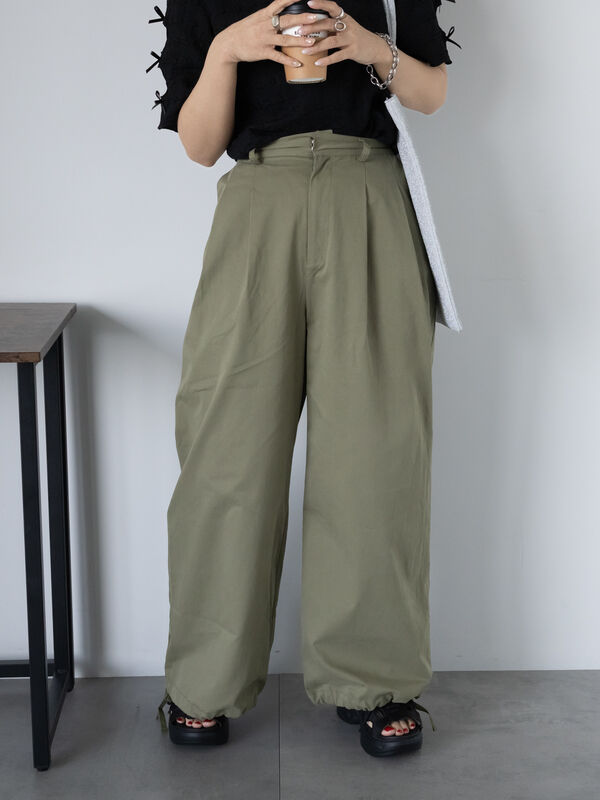 ◎裾ドロストペインターパンツ（カーキ）｜ehka sopo（エヘカソポ）通販