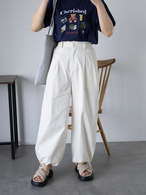 セール】 ◎裾ドロストペインターパンツ（ブラック/カーキ/キナリ