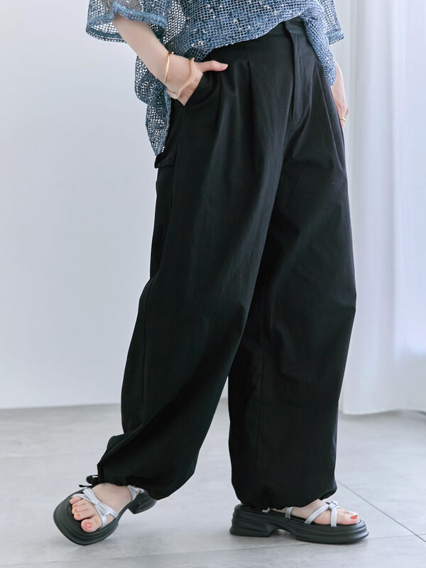 セール】 ◎裾ドロストペインターパンツ（ブラック/カーキ/キナリ